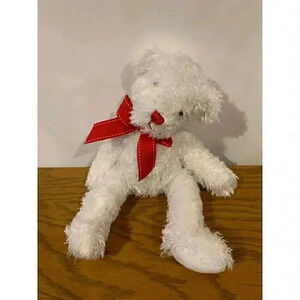 Plush bear with red‎ ribbon 13”